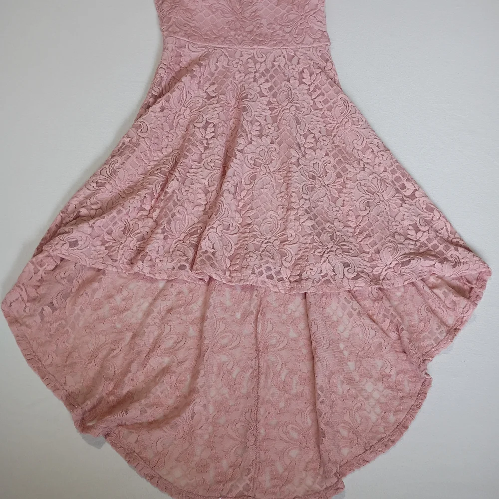 City Studio Blush Pink With Sparkles Lace High-Low Dress Sz 5